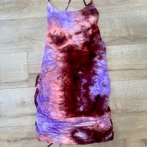 Tie die strappy mini dress size large
